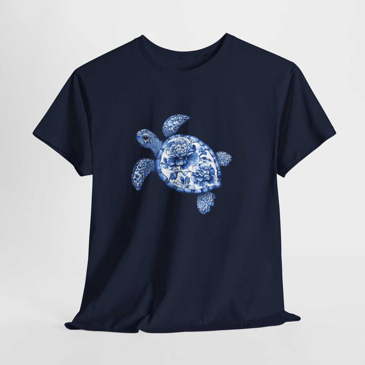 Sea turtle t-shirt with a hand-painted blue watercolor sea turtle