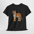 Tiger t-shirt with a hand-drawn realistic standing tiger
