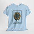 Community garden t-shirt with hands holding fresh greens and 'Grow Food, Grow Community'
